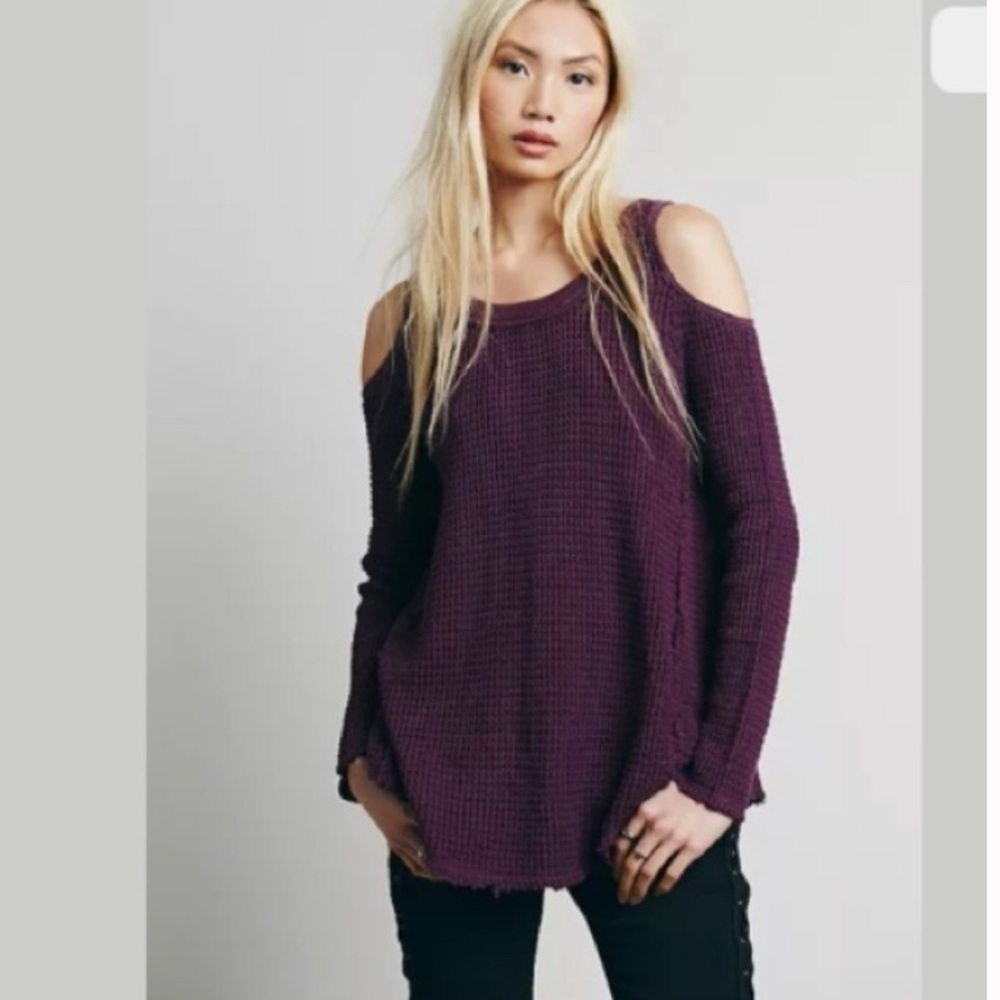 Free People Sunrise Pullover Sweater With Cutouts